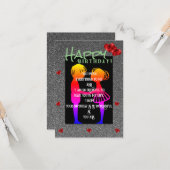 verliefde verjaardag kaart (Voorkant / Achterkant in situ)