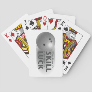 Verlies de vaardigheden van Win Luck Bowling Grey Pokerkaarten