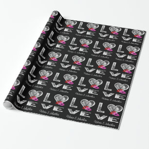 VERLIES MET Paars Foto en Kisses Cadeaupapier