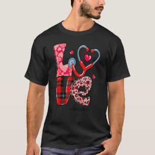 VERLIES Stethoscoop Verpleegbare Valentine Dag T-shirt