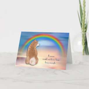 Verlies van Akita-hond Regenboog Condoleancekaart Feestdagen Kaart