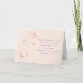Verlies van Baby Baby Girl Pink Butterflies Sympat Notitiekaartje