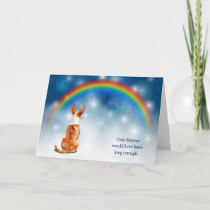 Verlies van Basenji-hond Nacht Regenboog Sympathie Feestdagen Kaart