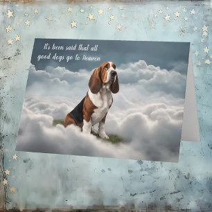Verlies van Basset Hound Dog Heaven Sympathie Kaar Feestdagen Kaart