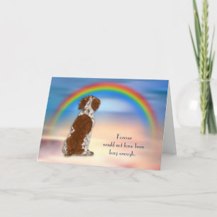 Verlies van Brittany Spaniel Dog Rainbow Sympathy Feestdagen Kaart