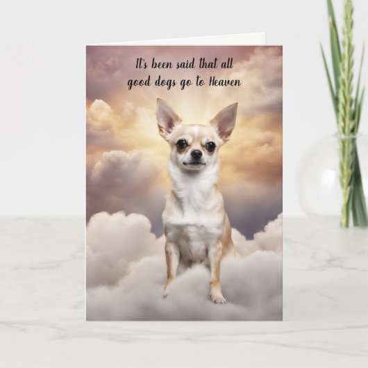 Verlies van Chihuahua Hond Hemel Sympathie Kaart (Voorkant)