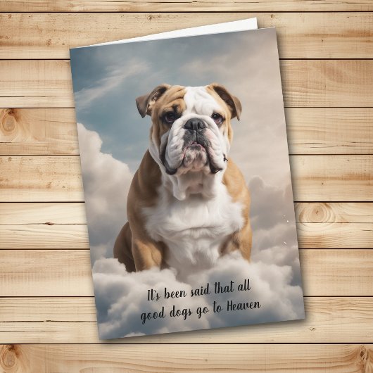 Verlies van de Bulldog Heaven Sympathy Card Feestdagen Kaart