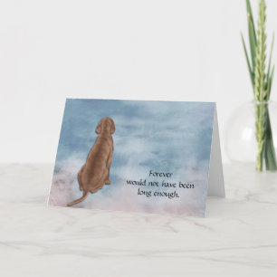 Verlies van de Red Weimaraner Dog Sympathikaart Feestdagen Kaart