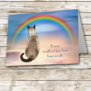 Verlies van de Siamese Cat Rainbow Sympathy Card Feestdagen Kaart