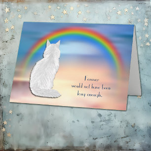 Verlies van de White Cat Rainbow Sympathy Card Feestdagen Kaart