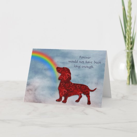 Verlies van Doxie Hearts Rainbow Sympathy Card Feestdagen Kaart (Voorkant)