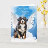 Verlies van een Berner Sennenhond Angel Pet Sympat Kaart (Gele Bloem)