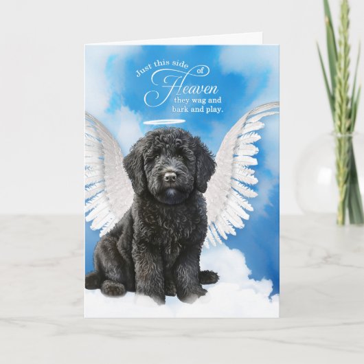 Verlies van een Black Labradoodle Dog Pet Sympathy Kaart (Voorkant)