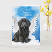 Verlies van een Black Labradoodle Dog Pet Sympathy Kaart (Gele Bloem)