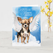 Verlies van een Black Tan Smooth Chihuahua Pet Sym Kaart (Gele Bloem)
