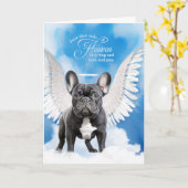 Verlies van een Black White Franse Bulldog Pet Sym Kaart (Gele Bloem)