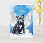 Verlies van een Blue Nose Pitbull Dog Pet Sympathi Kaart (Gele Bloem)