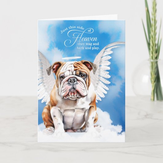 Verlies van een Bulldog Angel Pet Sympathie Kaart (Voorkant)