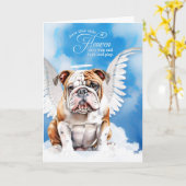 Verlies van een Bulldog Angel Pet Sympathie Kaart (Gele Bloem)