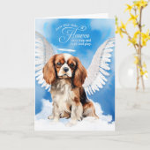 Verlies van een Cavalier King Charles Dog Pet Symp Kaart (Gele Bloem)