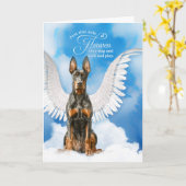 Verlies van een Doberman Pinscher Dog Pet Sympathi Kaart (Gele Bloem)