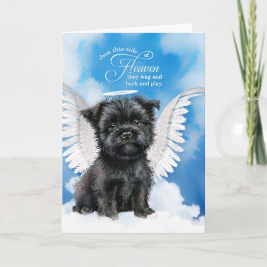 Verlies van een hond Affenpinscher Angel Pet Sympa Kaart (Voorkant)