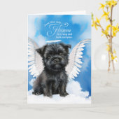 Verlies van een hond Affenpinscher Angel Pet Sympa Kaart (Gele Bloem)