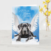 Verlies van een hond Black Great Dane Pet Sympathy Kaart (Gele Bloem)