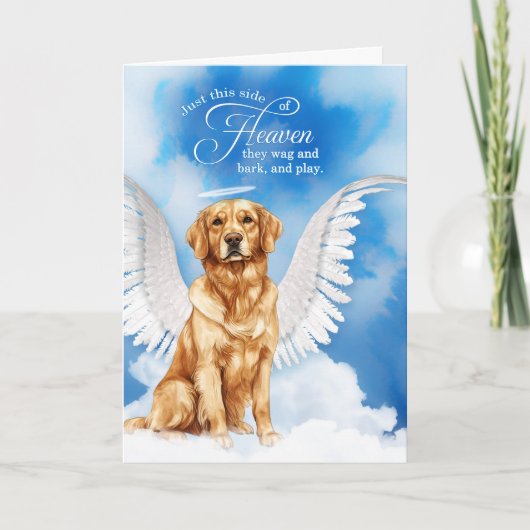 Verlies van een hond Golden Retriever Angel Pet Sy Kaart (Voorkant)
