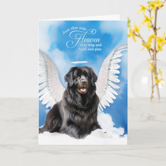 Verlies van een Newfoundland Dog Pet Sympathy Kaart (Gele Bloem)
