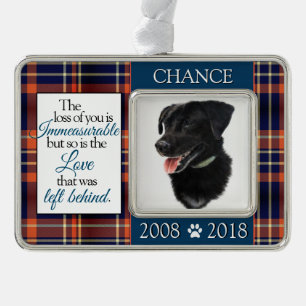 Verlies van een Pet Custom Memorial Dog Verzilverd Kader Ornament