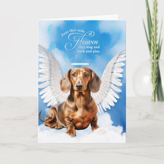 Verlies van een Red Tan Tachshund Dog Pet Sympathy Kaart (Voorkant)