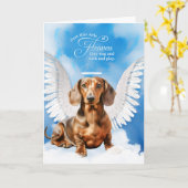 Verlies van een Red Tan Tachshund Dog Pet Sympathy Kaart (Gele Bloem)
