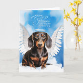 Verlies van een zwarte en rode teckel hond huisdie kaart (Gele Bloem)