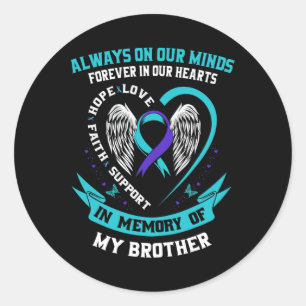 Verlies van het geheugen van mijn broer zelfmoordb ronde sticker