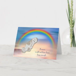 Verlies van Lhasa Apso Dog Rainbow Sympathie Card Feestdagen Kaart