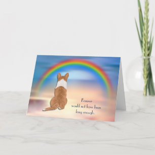 Verlies van Pembroke Corgi Rainbow Sympathikaart Feestdagen Kaart