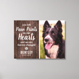 Verlies van Pet Gift   Rustic Photo Pet Memorial Canvas Afdruk