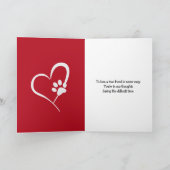 Verlies van Pet Paw Prints met Red Heart Kaart (Binnen)