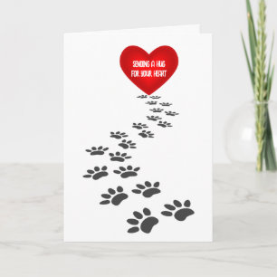 Verlies van Pet Paw Prints met Red Heart Kaart