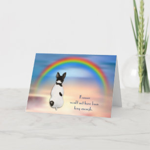 Verlies van Rat Terrier hond Rainbow Sympathy Card Feestdagen Kaart