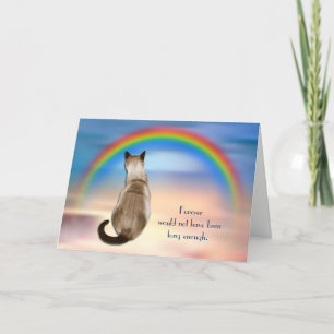 Verlies van Siamese kat Rainbow-sympathiekaart Feestdagen Kaart