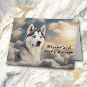 Verlies van Siberische Husky Hond Hemel Sympathie Feestdagen Kaart