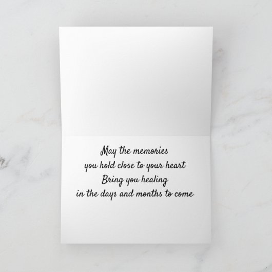 **VERLIES VAN UW HUISBAND** SYMPATHIE EN VERWARMIN KAART (Binnen)