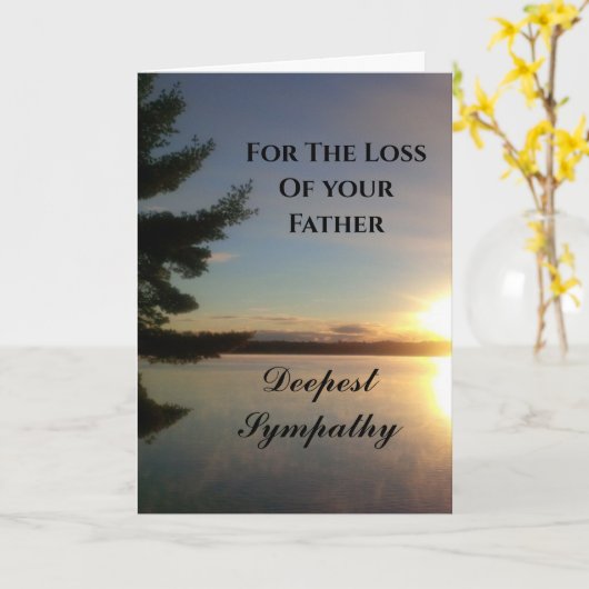 Verlies van vader zonsondergang diepste sympathiek kaart (Gele Bloem)