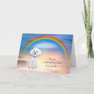 Verlies van White Poodle Rainbow Sympathy Card Feestdagen Kaart