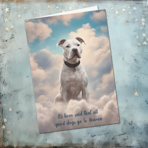 Verlies van Witte Pitbull Hond Hemel Sympathie Kaa Feestdagen Kaart