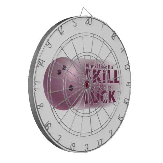 Verliesde vaardigheden Win Luck Bowling roze Dartbord (Voorkant Links)