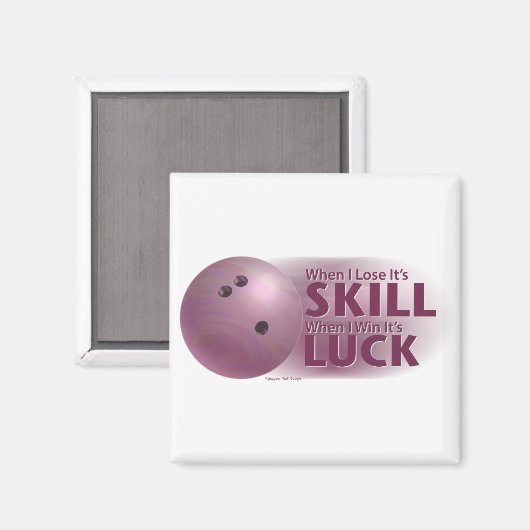 Verliesde vaardigheden Win Luck Bowling roze Magneet (Voorkant / Achterkant)