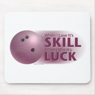 Verliesde vaardigheden Win Luck Bowling roze Muismat